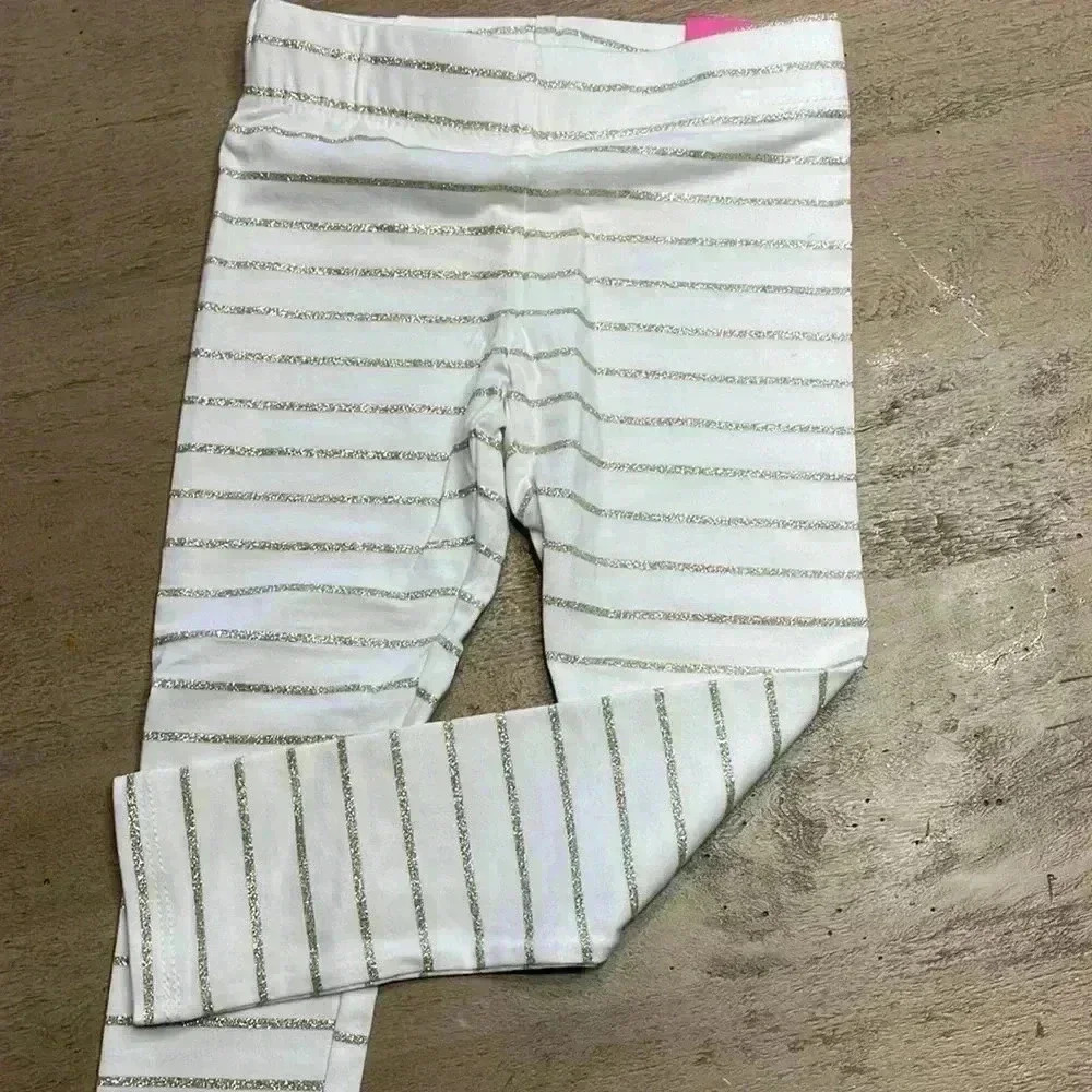Isaac Mizrahi legging with sparkly gold stripes size 4